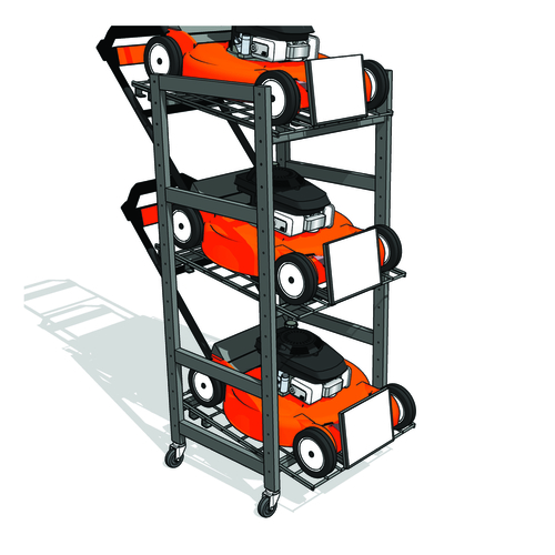 Retail First 43108 Display Rack 61" H X 26" W X 36" L Black Mower 3