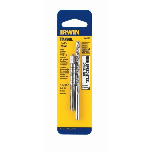 Irwin 80230 Drill and Tap Set Hanson Steel SAE 13/64" 1/4"