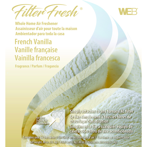 Web WVAN-XCP18 Air Freshener FilterFresh French Vanilla Scent 0.8 oz Gel - pack of 18