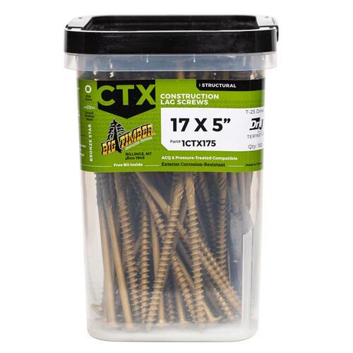 Big Timber 1CTX175 Construction Screws No. 17 Ga. X 5" L Star Round