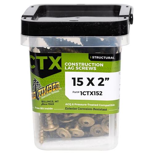 Big Timber 1CTX152 Construction Screws No. 15 X 2" L Star Round Head 1