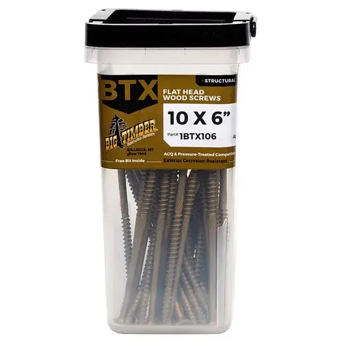 Big Timber 1BTX106 Wood Screws No. 10 S X 6" L Star Bronze 1 lb Bronze