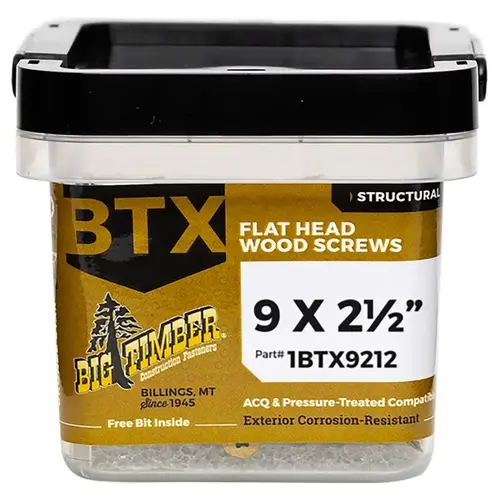 Big Timber 1BTX9212 Wood Screws No. 9 S X 2-1/2" L Star Bronze 1 lb Bronze