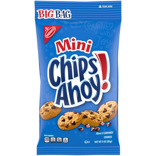 Nabisco 111078 Chips Ahoy Series Cookies, Chocolate Flavor, 3 oz Bag