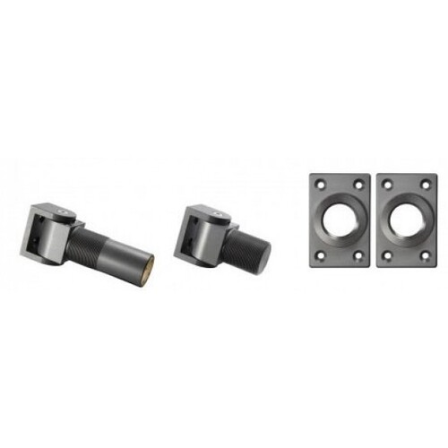 SureClose Self-Closing Center Mount Hinge-Closer Kit With S-Hinges And Brackets Dark gray