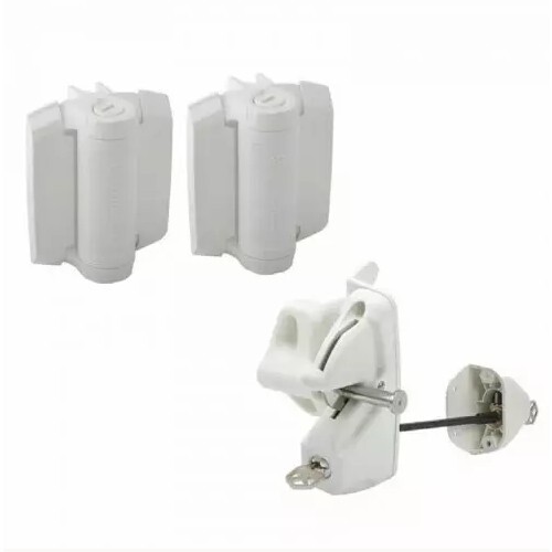 LokkLatch Series 2 Latch With Standard Gate Hinge Kit White