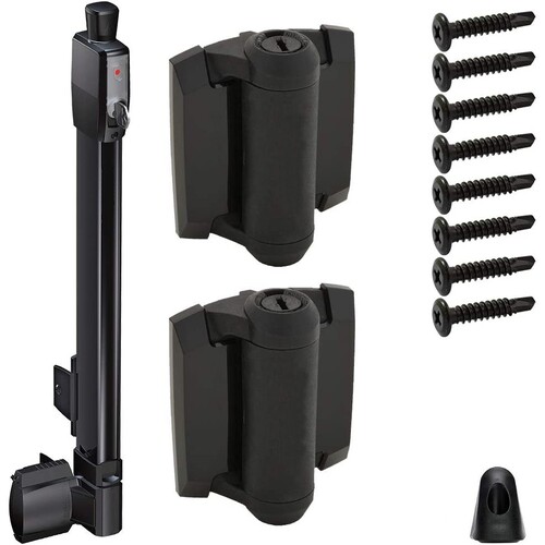 D&D Technologies 8000-1081 MagnaLatch Top Pull Safety Gate Latch With Standard Gate Hinge Kit Black