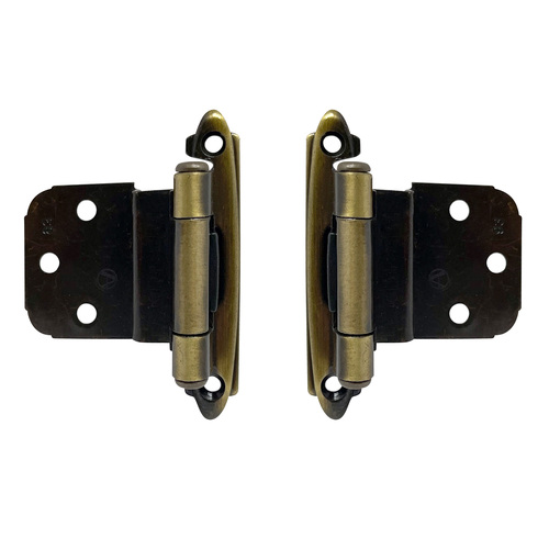 Amerock CM7628AE 3/8" Self-Closing Inset Face Frame Cabinet Door Hinge Antique Brass Pair