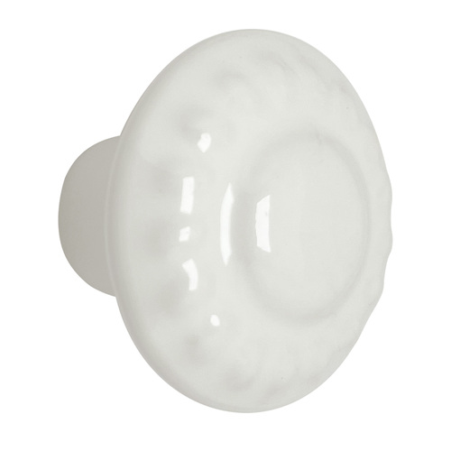 Ceramic Residential Mushroom Cabinet Knob For Kitchen And Bathroom Hardware 1-3/8" Diameter White