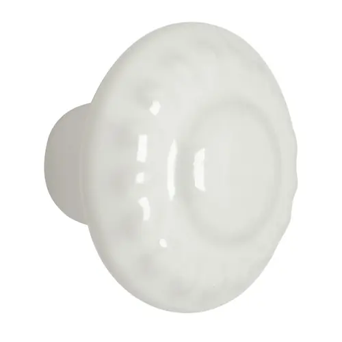 Ceramic Residential Mushroom Cabinet Knob 1-3/8 Diameter White - pack of 20