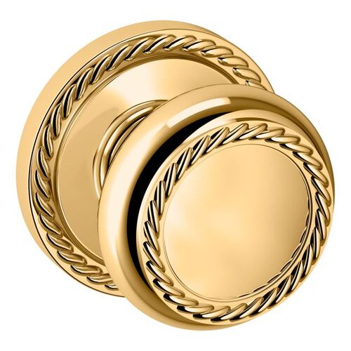 Preconfigured 5064 Knob with 5004 Rose Half Dummy Lock Unlacquered Brass Finish - Baldwin Quickship Item *