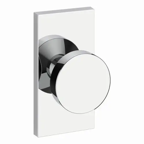 Passage Contemporary Knob with Contemporary 5" Rose with 6AL Latch and Dual Strike Bright Chrome Finish