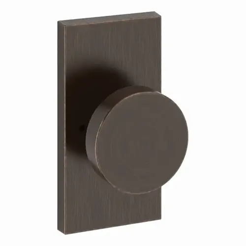 Privacy Contemporary Knob and Contemporary 5" Rose with 6AL Latch and Dual Strike Venetian Bronze Finish