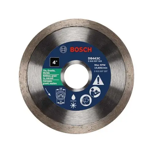 4" Premium Continuous Rim Diamond Blade For Clean Cuts