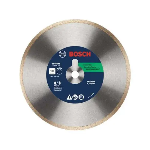 10" Standard Continuous Rim Diamond Blade For Clean Cuts