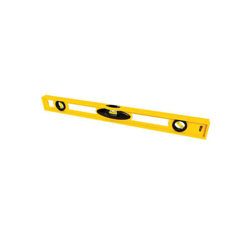 I-Beam Level, 24 in L, 3-Vial, 2-Hang Hole, Non-Magnetic, ABS, Yellow