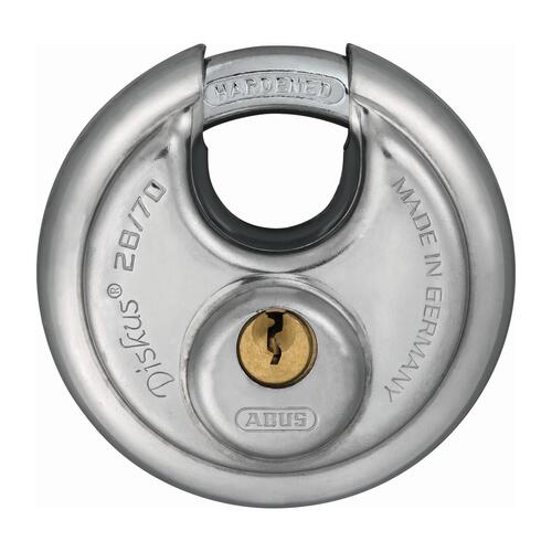 28/70C-KD Buffo Diskus Padlock, Carded, Keyed Different