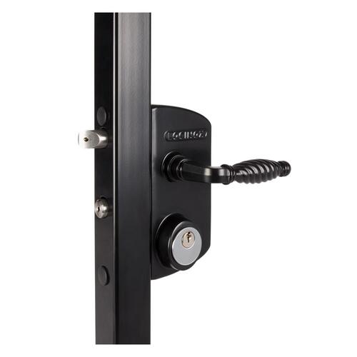 Locinox LUKY5050J5L9005ZCZFA Mortise Cylinder Gate Lock, for 2"-2-3/8" Profiles, Black