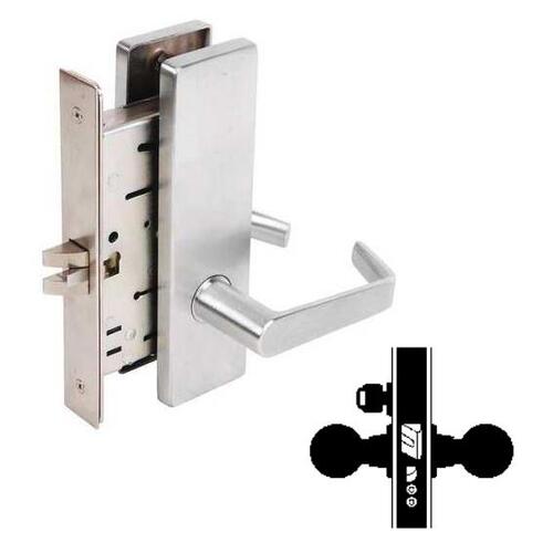 MA521L DANE-NAPA 626 Grade 1 Mortise Lock, Entry/Office, Less Core, 2-3/4" Backset Satin Chrome