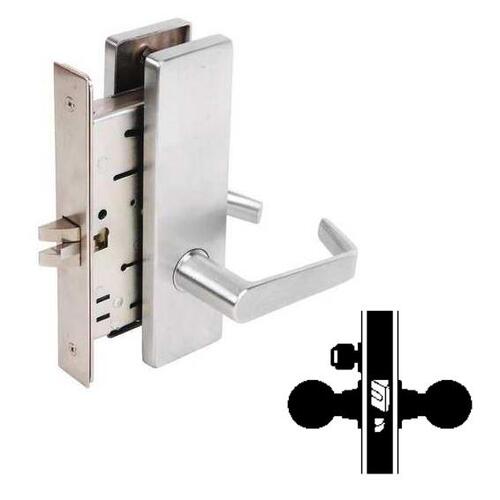 MA561L DANE-NAPA 626 Grade 1 Mortise Lock, Classroom, Less Core, 2-3/4" Backset Satin Chrome