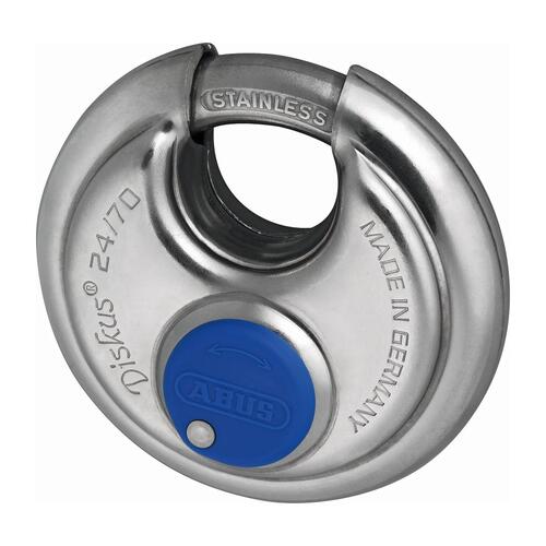 24IB/70C-KD Stainless Steel Diskus Padlock, Carded, Keyed Different