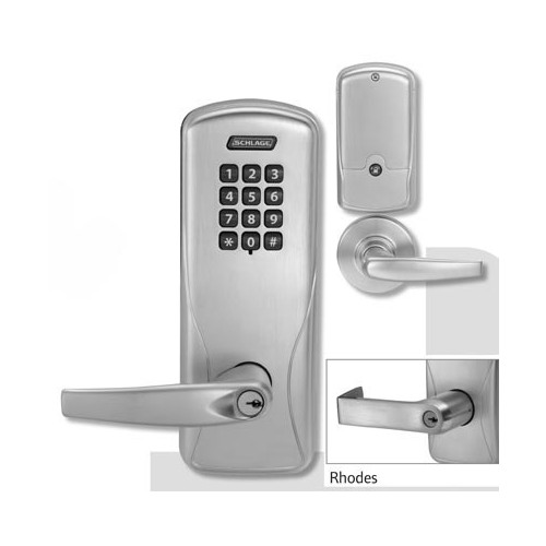 Schlage Electronics CO-100-993R-70-KP-RHO-626-LD-RHR CO-100 EXIT TRIM W/KEYPAD, LESS CYLINDER, CLASSROOM/STOREROOM FUNCTION