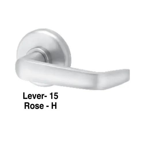 40H Series Trim Kit, Outside Lever Only, Contour/Angle Return Lever Style, 2-3/8" Diameter Trim Style, Satin Chrome