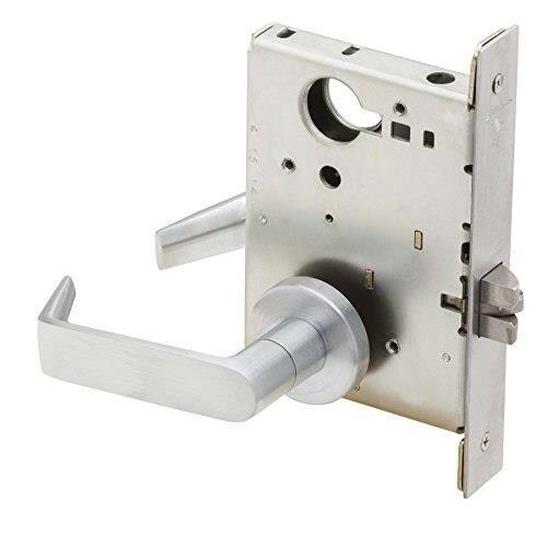 Schlage L9070L 626 626 Classroom Mortise Lockset with 06A Lever Trim, Less Cyl, 2 3/4 Backset