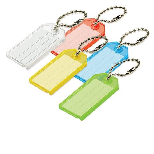 Key Tag with Ball Chain in Assorted Colors - pack of 100