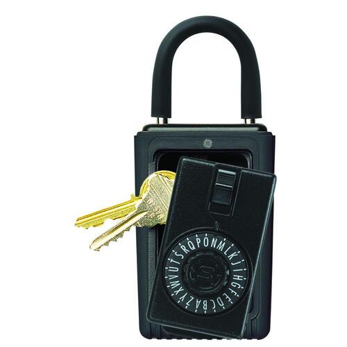 000394 KeySafe Portable 3-Key Spin Dial Combination Lock Box, Black