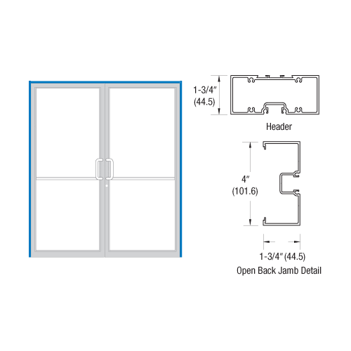 CRLU.S. Aluminum 0A1222272 Bronze Black Anodized Double Door Frame 75