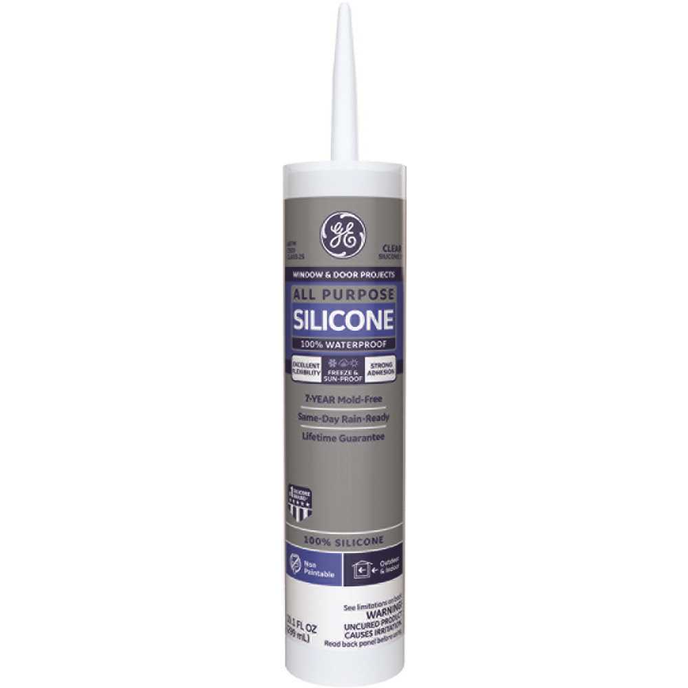 GE 2795576 10.1 oz. Clear Silicone 1-All Purpose Sealant - pack of 12