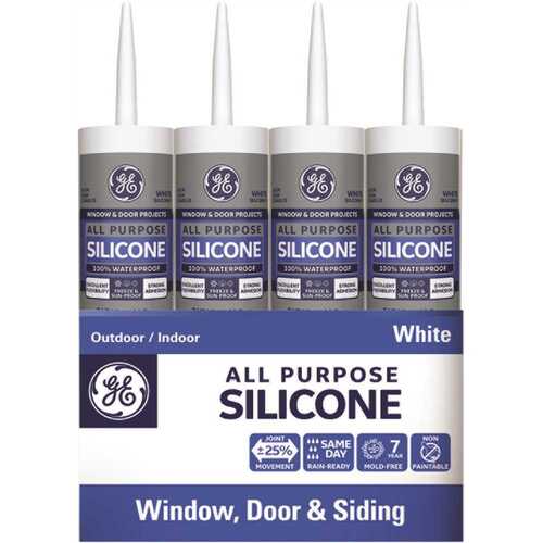 GE 2749483 10.1 oz. White Silicone 1-All-Purpose Caulk