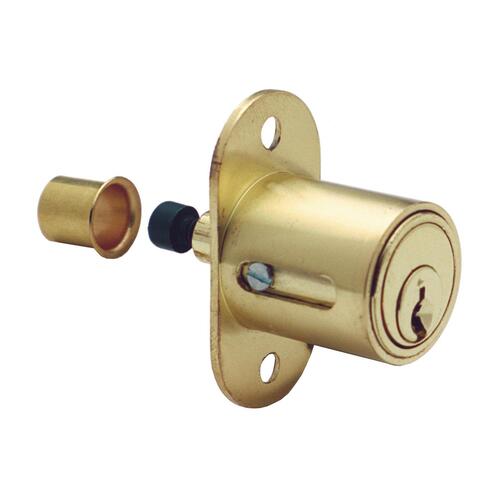 US3 KA #4T37526 Sliding Door Push Lock, 1" Cylinder Length