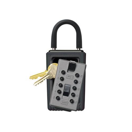 C3 Portable 3-Key Pushbutton Combination Lock Box, Titanium Grey