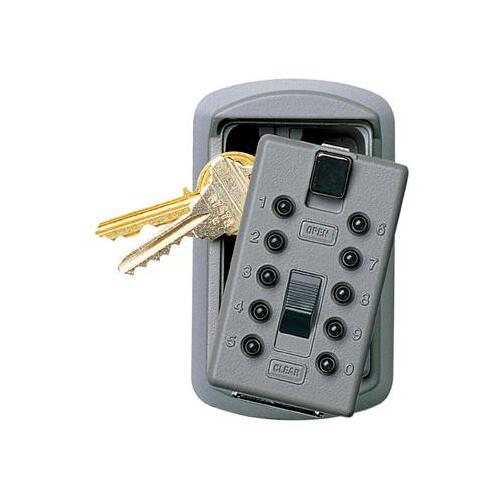 Kidde 001193 S6 S6 KeySafe Slimline 2-Key Pushbutton Combination Lock Box, Titanium Grey