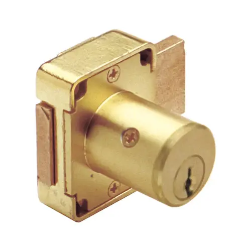 US4 KD Cabinet Lock, 1-3/8" Cylinder Length Satin Brass