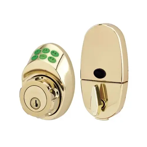 KEYPAD DEADBOLT SATIN NICKEL. UNLOCKED BY SCHLAGE C OVER RIDE KEYWAY OR LIGHTED KEYPAD ACCESS. NIGHTWATCH SECURITY, BUMPSTOP, ANTI-BACTERIAL FINISH.