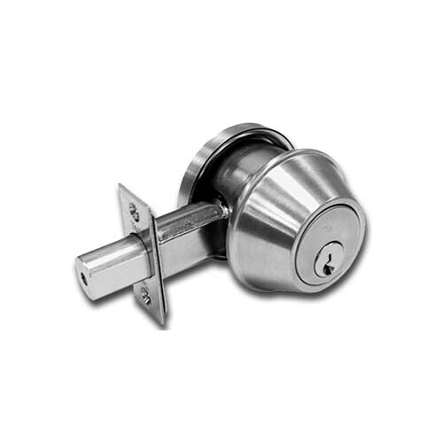 32D KA4 Grade 2 Heavy Duty Single Cylinder Deadbolt, C Kwy, Satin Stainless Steel