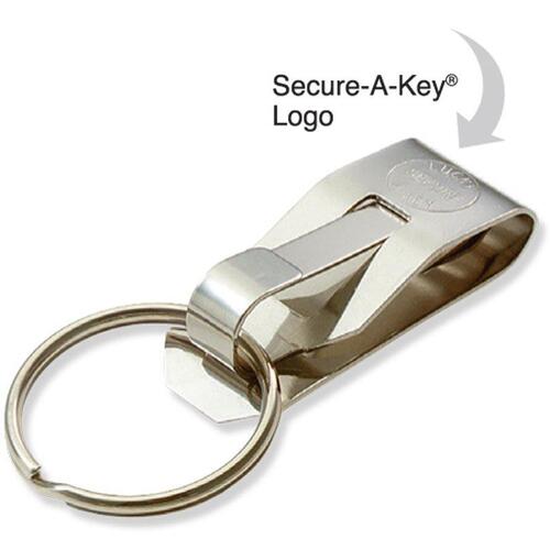 Secure-A-Key Clip On, 1/card Stainless Steel - pack of 5