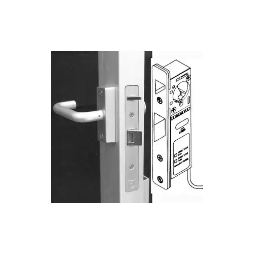 ELATCH ELECTRIFIED DEADLATCH FOR ALUMINUM ENTRANCE, SURFACE MNT STRIKE INCLUDED, 1 1/8" BACKSET, LH OR RH DOOR, 12/16/24VDC, SATIN ALUM (SUB 020-4330)