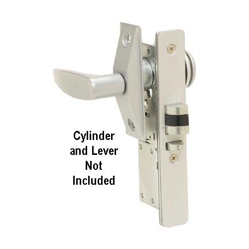 NARROW STILE DEADLATCH, 31/32" BACKSET ALUM/DURO FINISH, LESS CYL. DX-DL4710