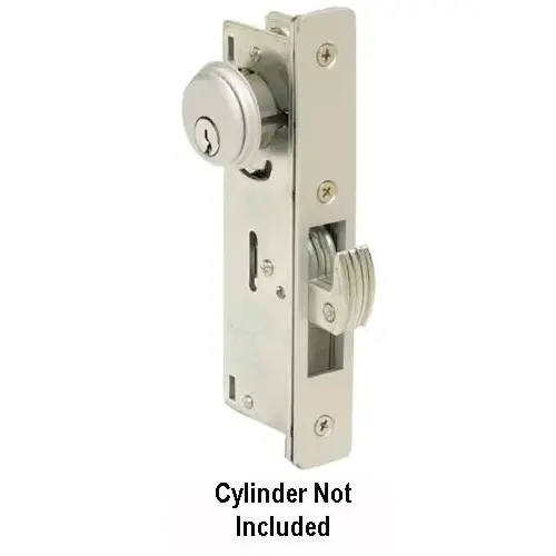NSP AD100214 Hook Bolt Mortise Lockset, 1-1/8" Backset, Less Cylinder, Aluminum/Duronodic