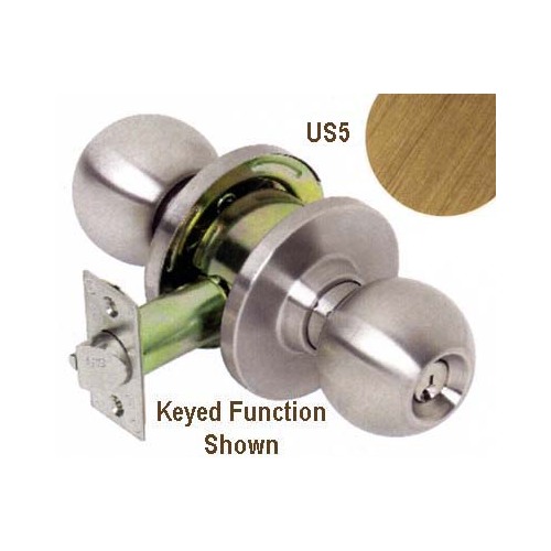 EMP US5 PRIVACY KNOB SET, EMPIRE DESIGN, GRADE 3, FULL LIP STRIKE, ADJUSTABLE BACKSET, ANTIQUE BRASS FINISH