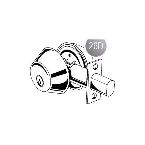 DOUBLE CYL DEADBOLT, ADJUSTABLE BACKSET, SATIN CHROME FINISH