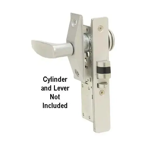 NSP AD100222 DX-DL4711 Aluminum Storefront Narrow Stile Deadlatch Mortise Lock, 1-1/8" Backset, Less Cylinder, Aluminum/Duro