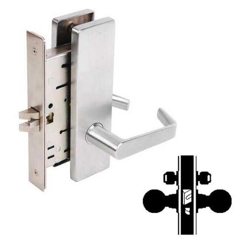 MA441L DANE-NAPA 626 Grade 1 Mortise Lock, Classroom Security, Less Core, 2-3/4" Backset Satin Chrome