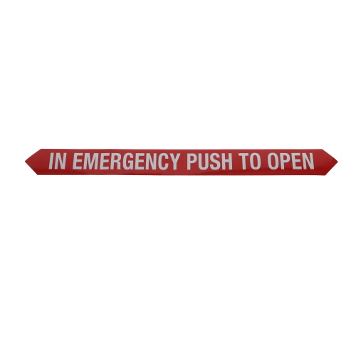 DECAL-PUSH TO OPEN/LONG RED