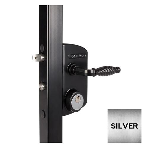 Locinox LUKY4040J5LZILVZCZM Mortise Cylinder Gate Lock, for 1-1/2" to 2" Profiles, Silver