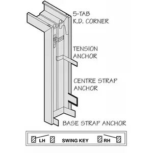 Daybar DB16 3068 RH Standard Duty Door Frame, 5-7/8" Jamb Depth